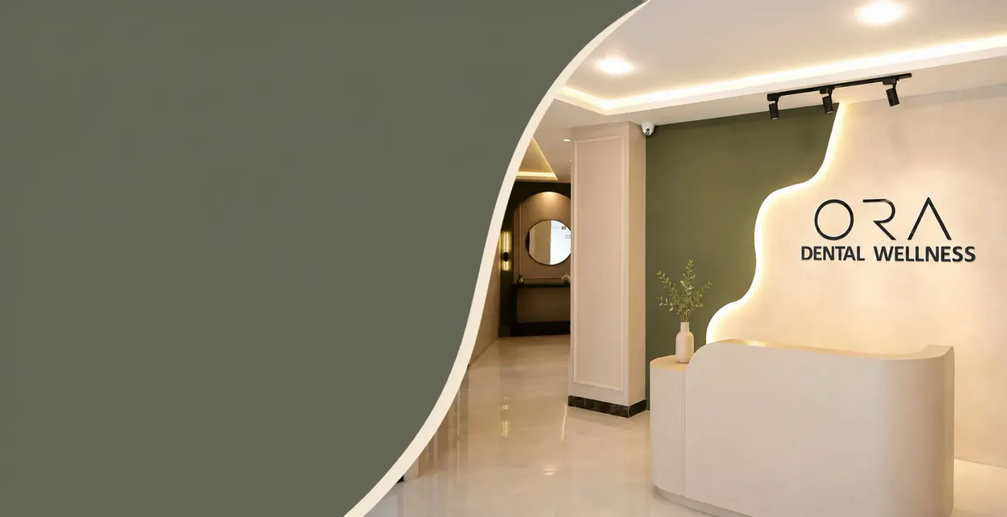 ORA Dental Wellness reception desk and waiting area in Bahria Town Phase 4, Rawalpindi